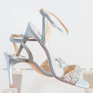 Badgley Mischka Silver Heels with Embellishments